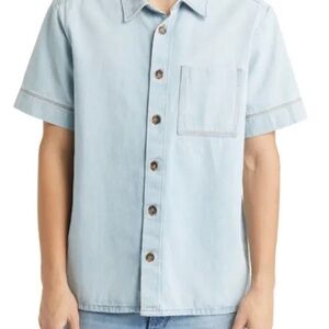 APC Gil Short Sleeve Denim Button-Up Shirt - Light Denim - Medium